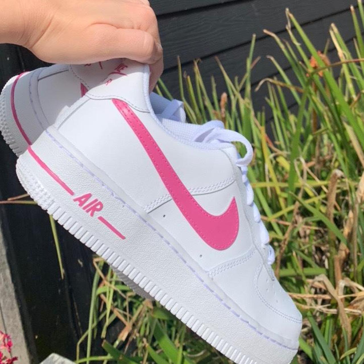 Sold out! NIKE AIR FORCE 1 - baby pink custom £90 - Depop