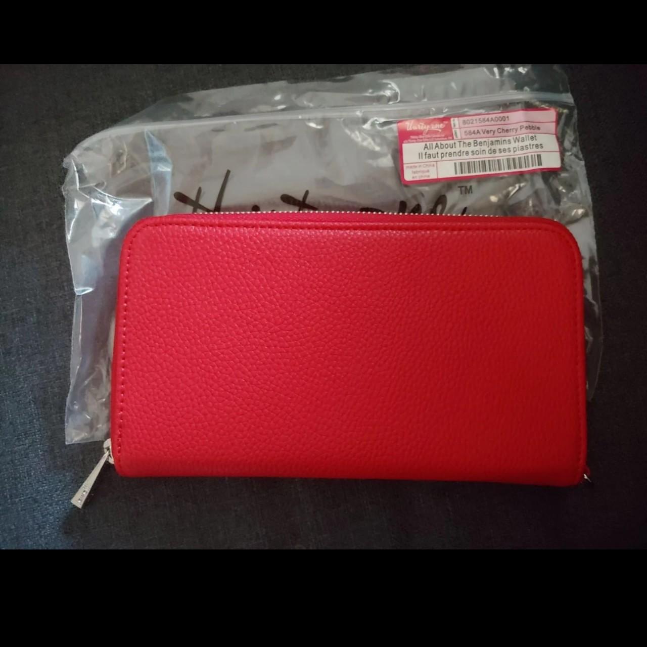 New 2024 Thirty-One All About The Benjamins Wallet Very Cherry Red Pebble