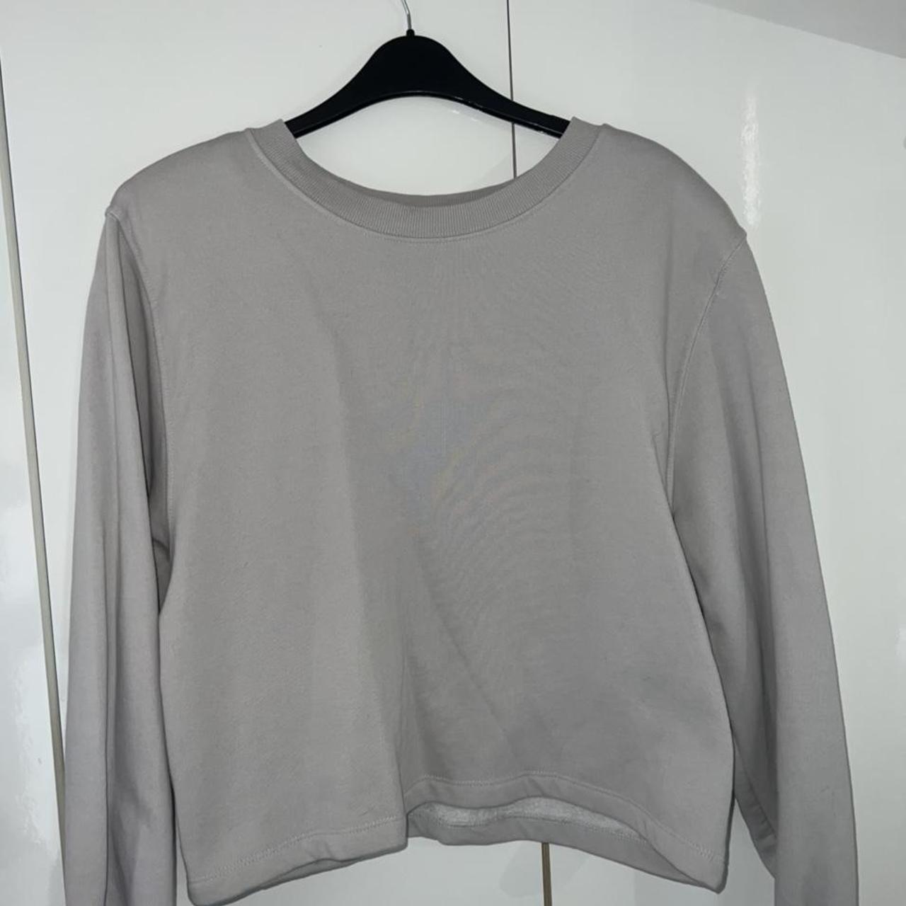 Grey Zara jumper Padded shoulders Size larger... Depop