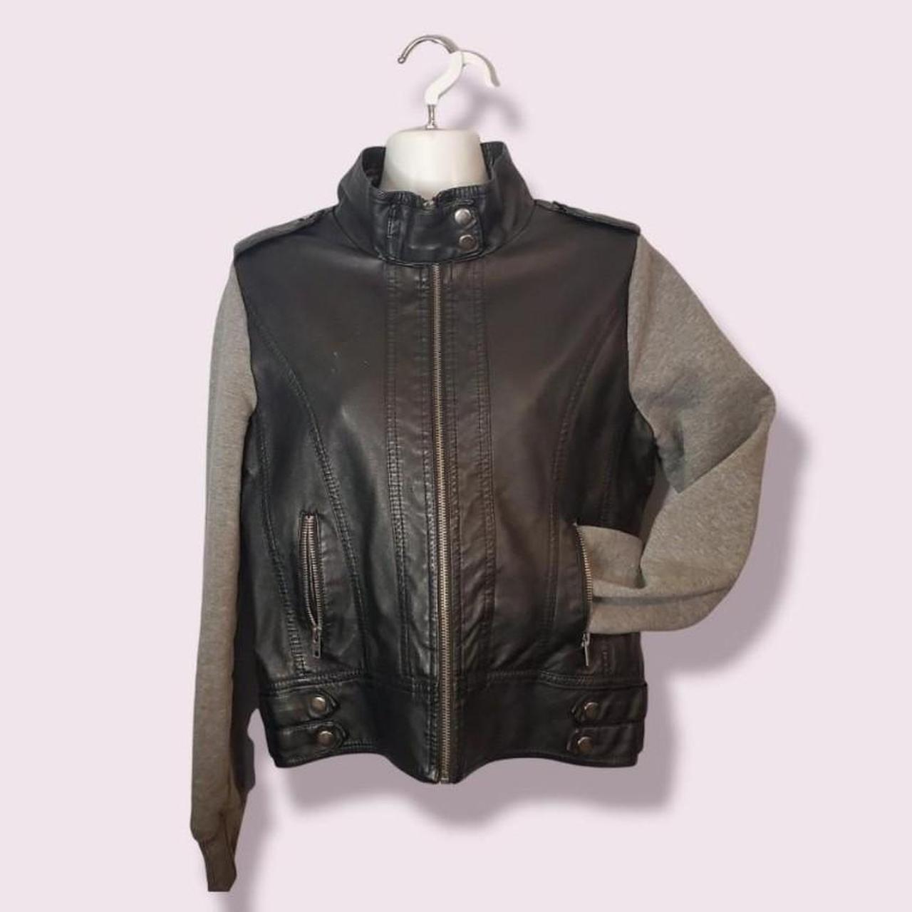 LEATHER JACKET GRAY HOODIE COMBO •Missing... Depop
