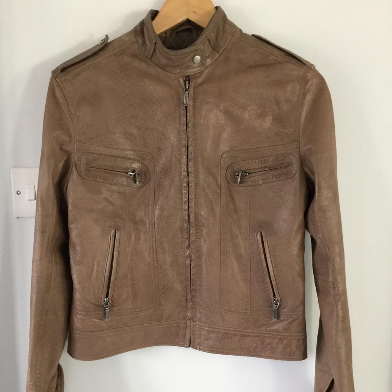 Clements Ribeiro soft brown leather jacket. Biker... - Depop