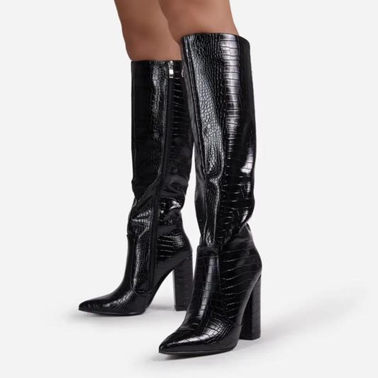 Ego Stella block heel croc boots Size Depop