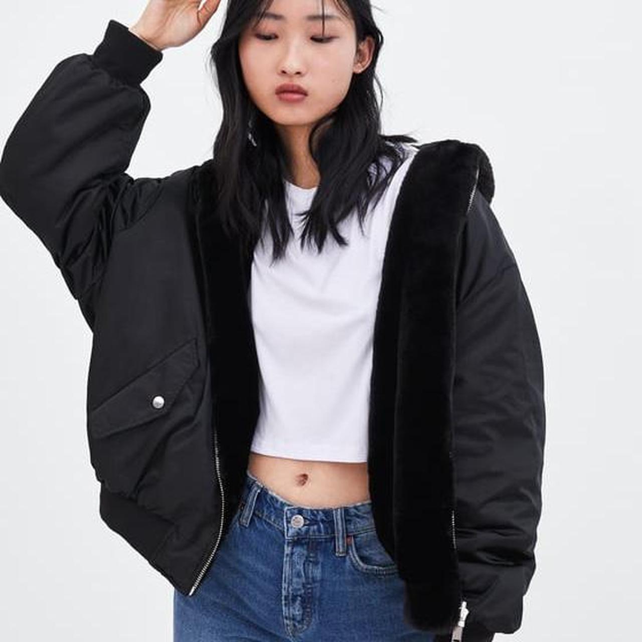 zara reversible fur bomber jacket