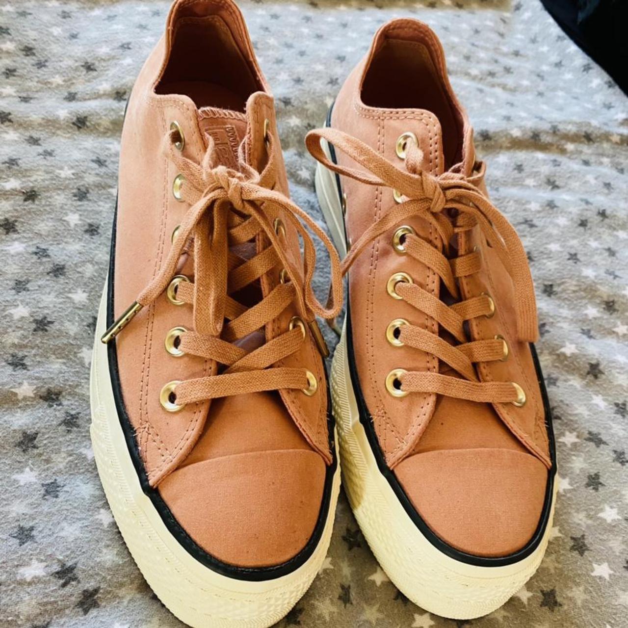 peach pink converse