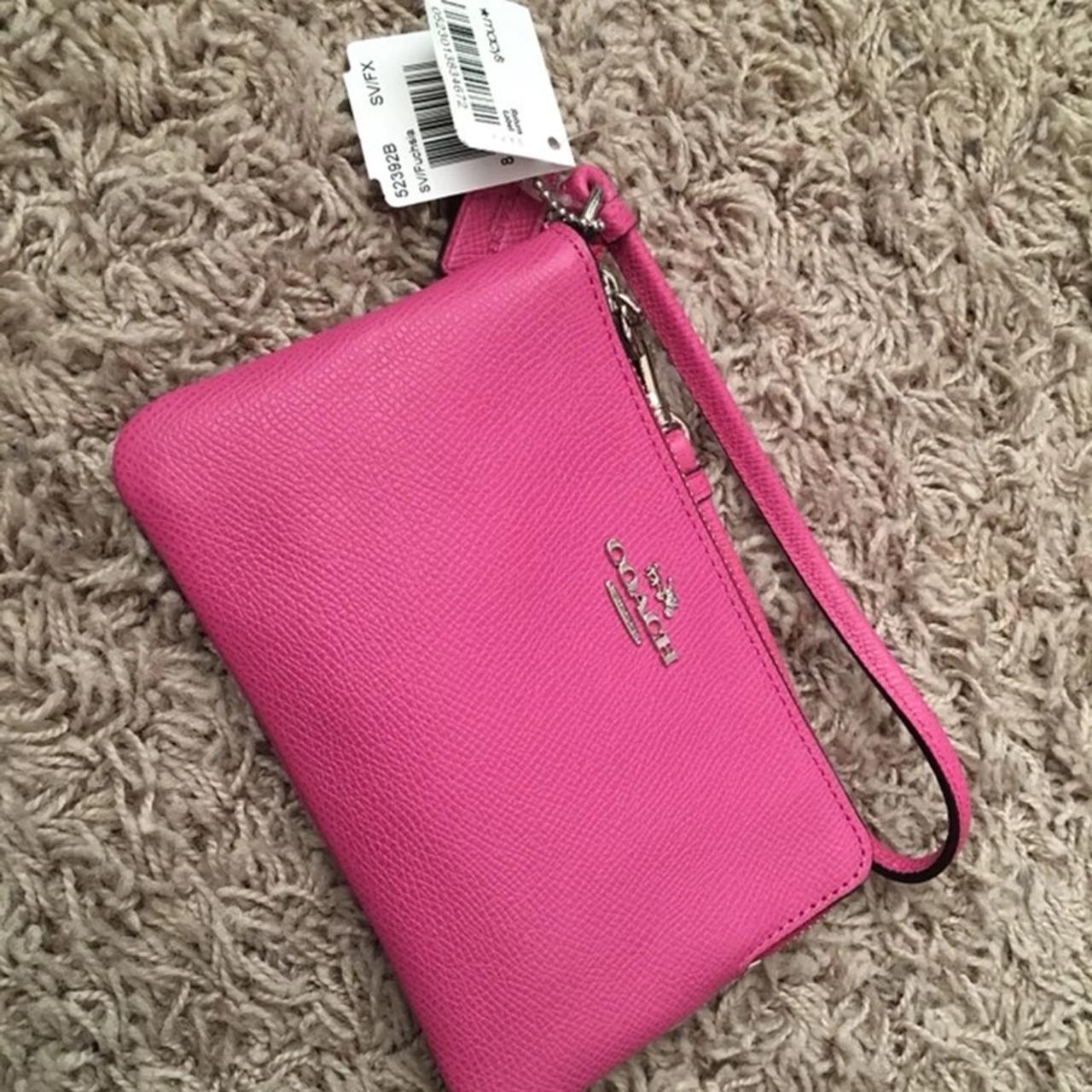 Pink Coach wallet wristlet OPEN TO OFFERS! 100% - Depop