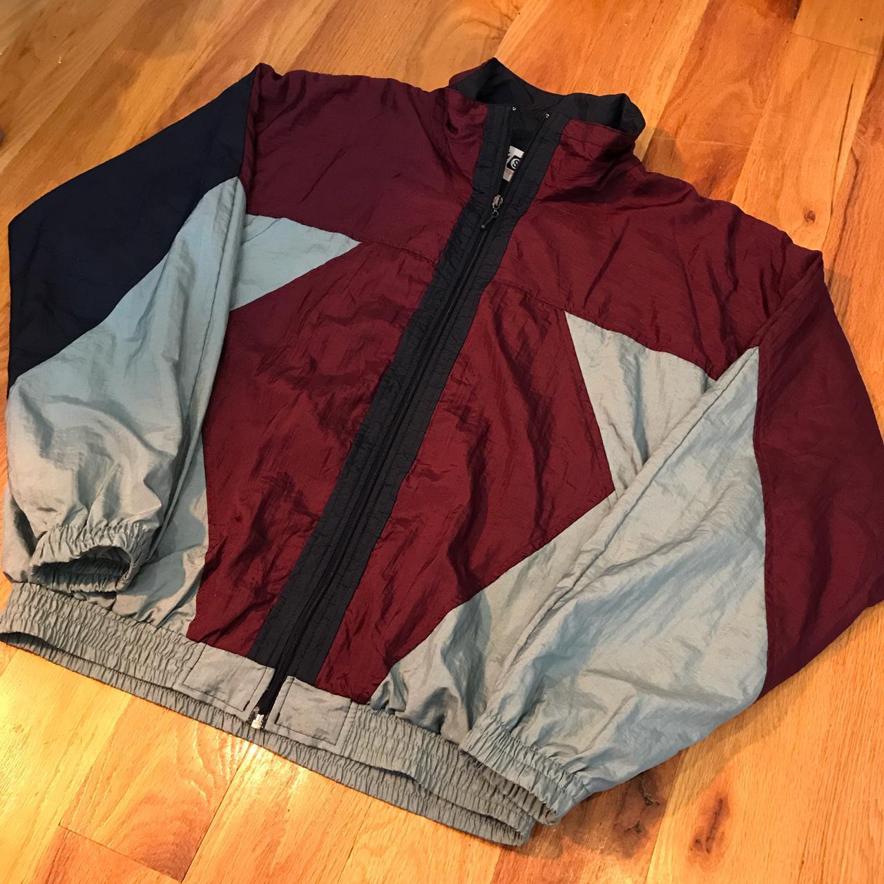 Vintage polyester wind breaker color blocked •... Depop