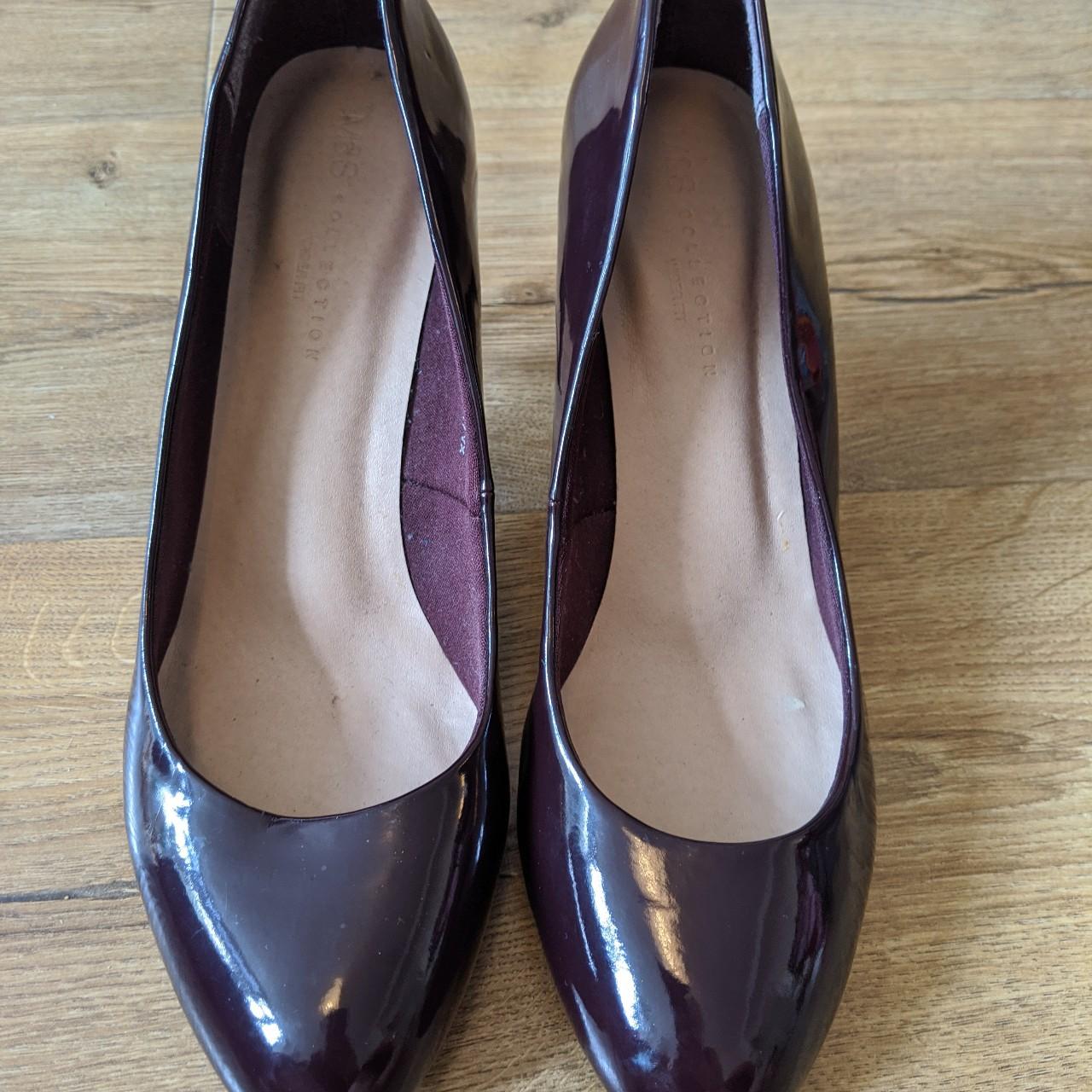 M&S patent heels in Burgundy. - Depop