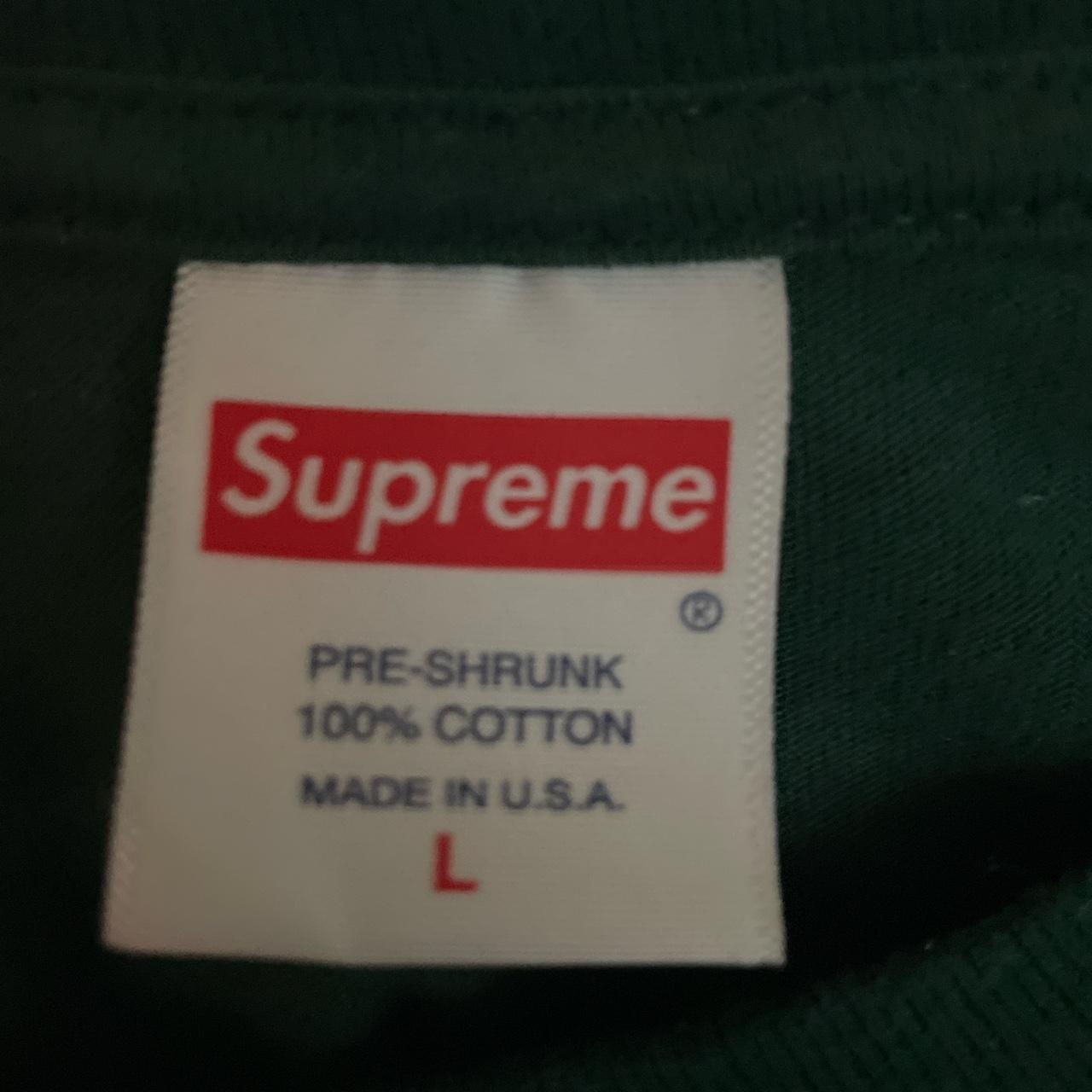 Supreme Men's Green and Yellow Tshirt Depop