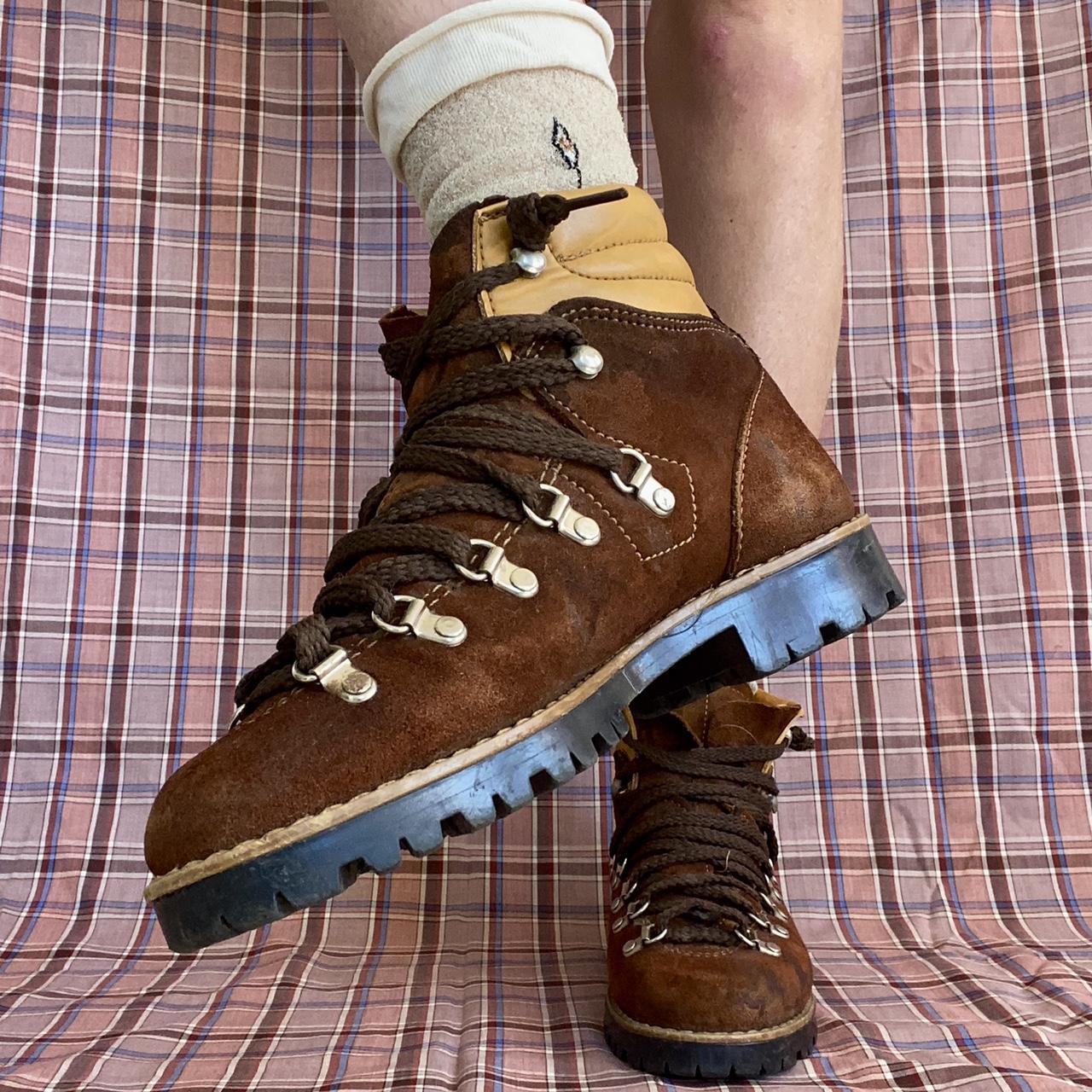 Incredible wornin vintage hiking boots. These... Depop