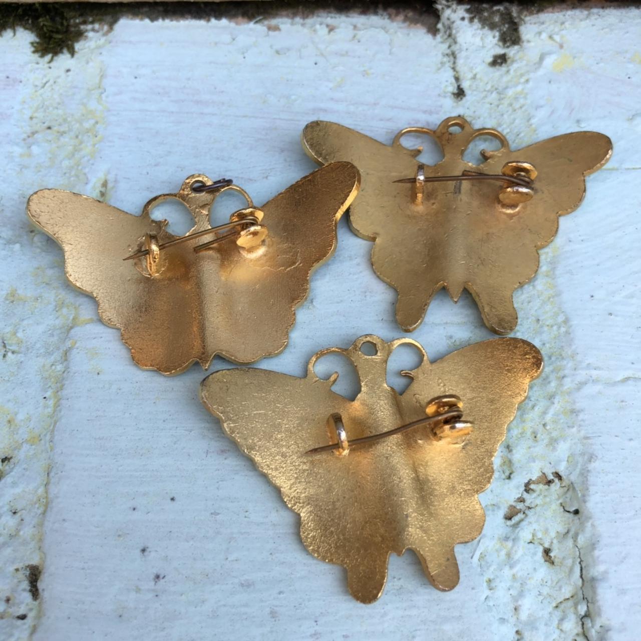 Beautiful Set Of Vintage Butterfly Brooches. The... - Depop