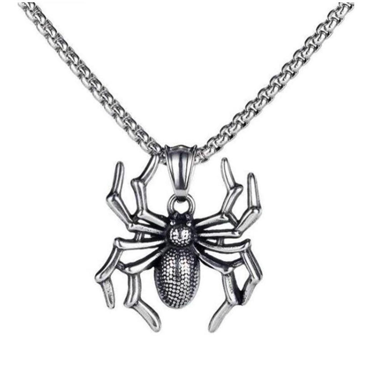 Spider Chain Necklace -Stainless Steel -Chain... - Depop
