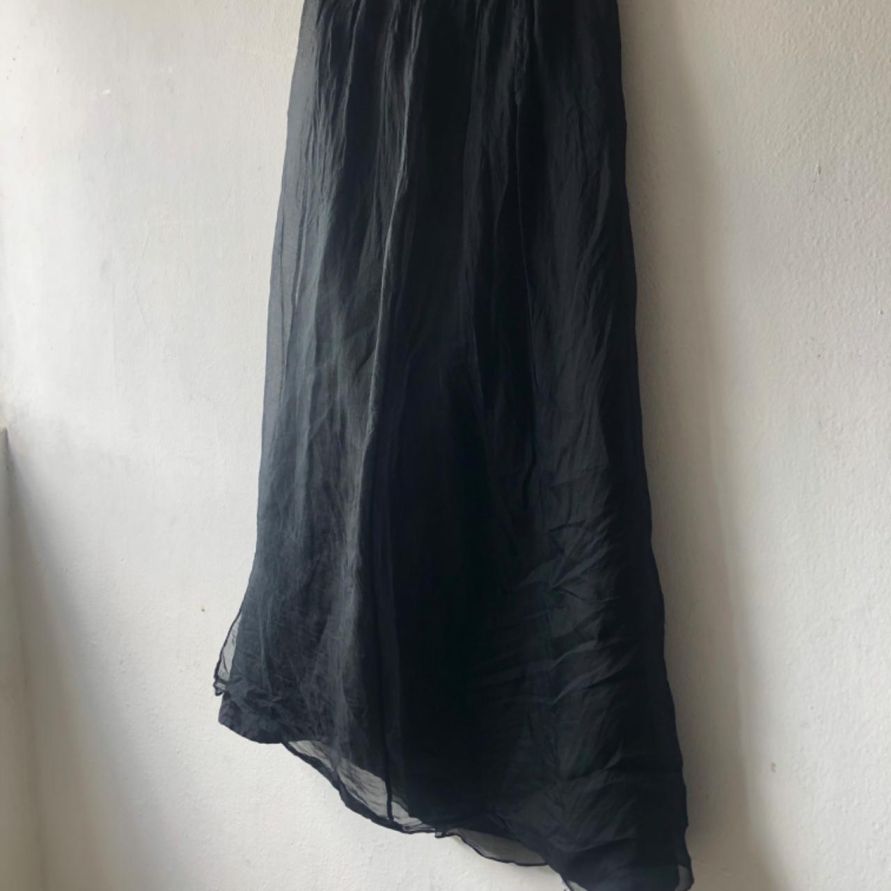 black silk skirt / by Casual corner . zipper... - Depop