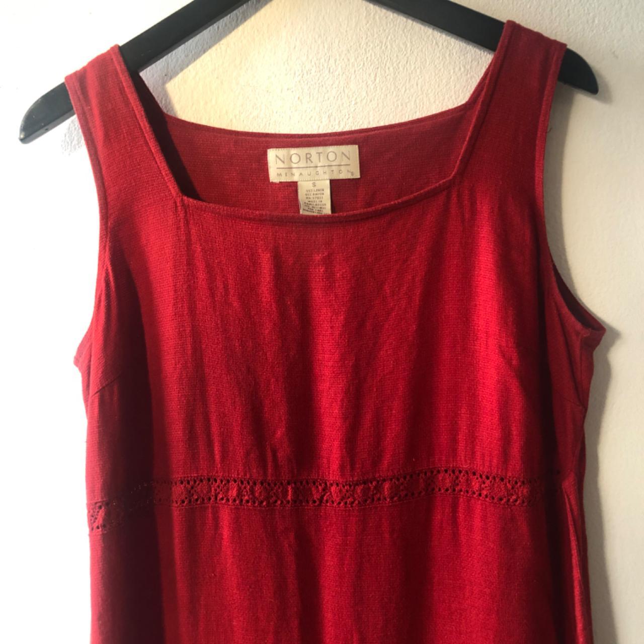 AMAZING minimalist red dress! Has a square collar!... - Depop