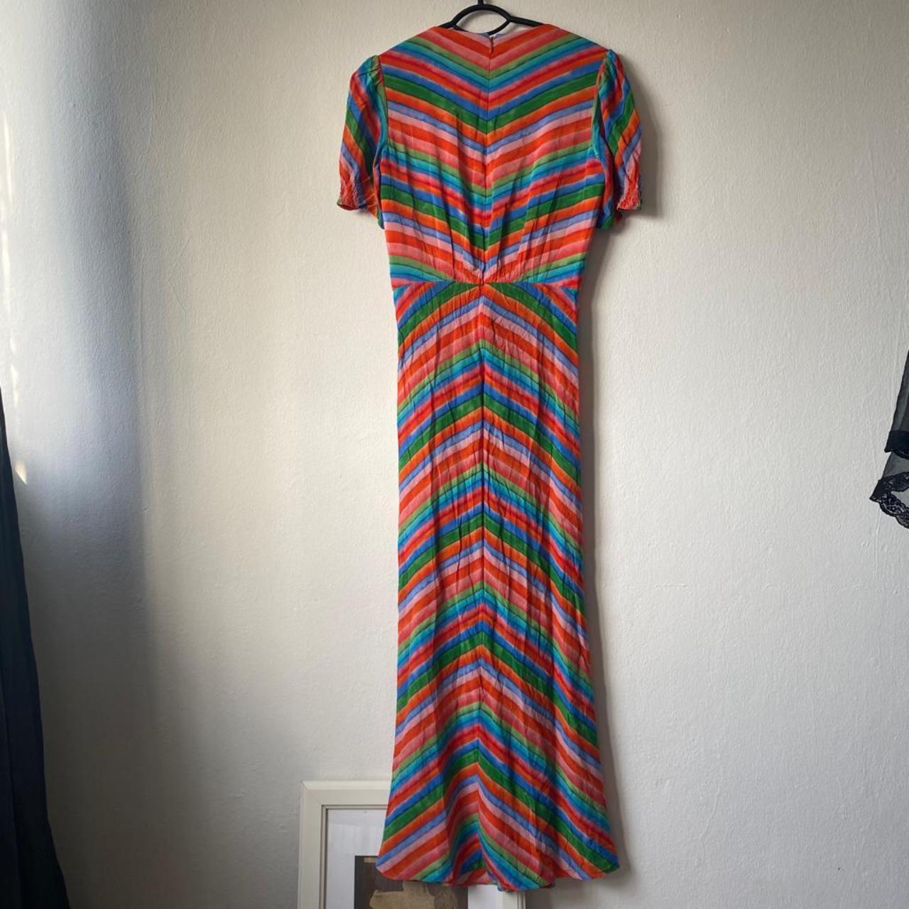 Amazing Multicolor Long Dress ! Has A Deep Slip At... - Depop