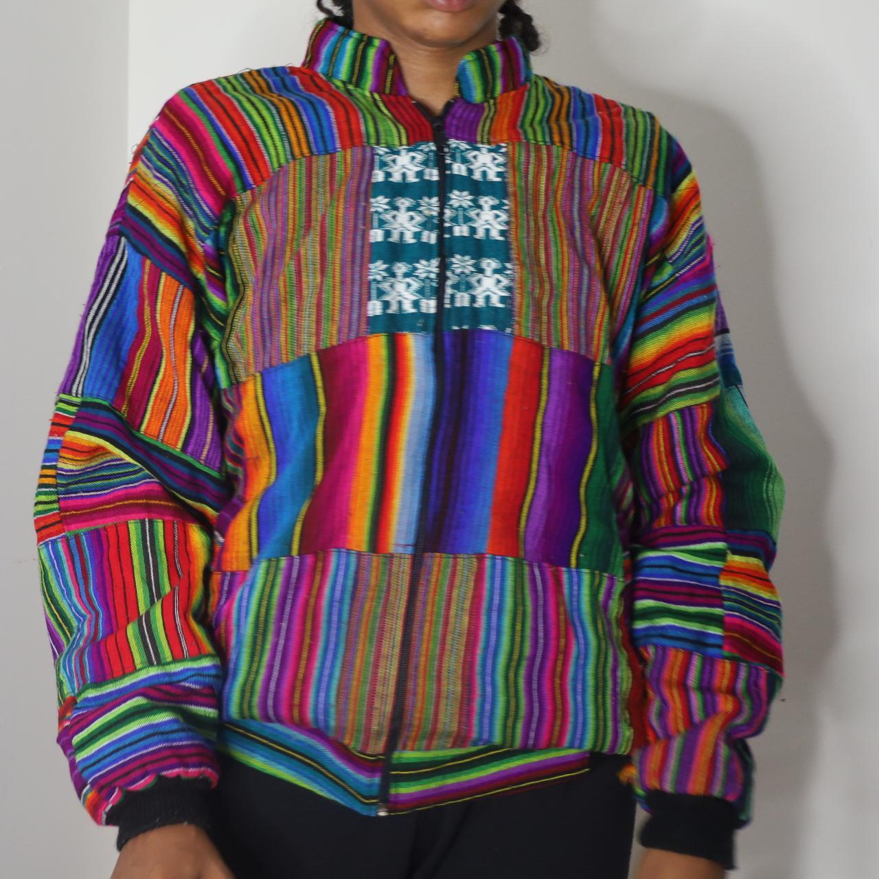 vintage mexican blanket jacket, full zip, insulated...