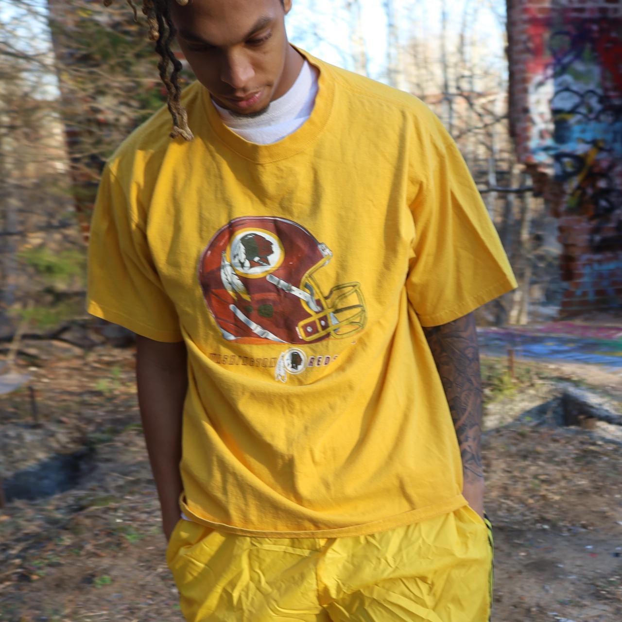 vintage redskins tshirt yellow large #vintage - Depop