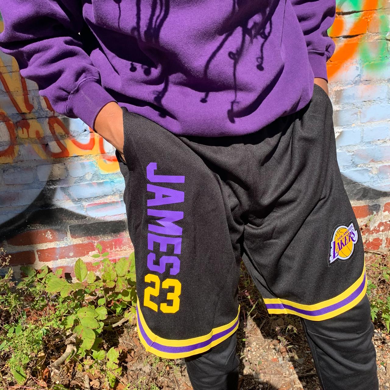 Lakers basketball shorts lebron best sale