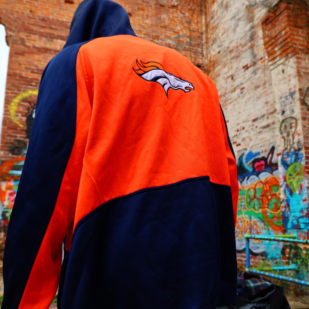 NFL broncos hoodie, reebok, navy blue /