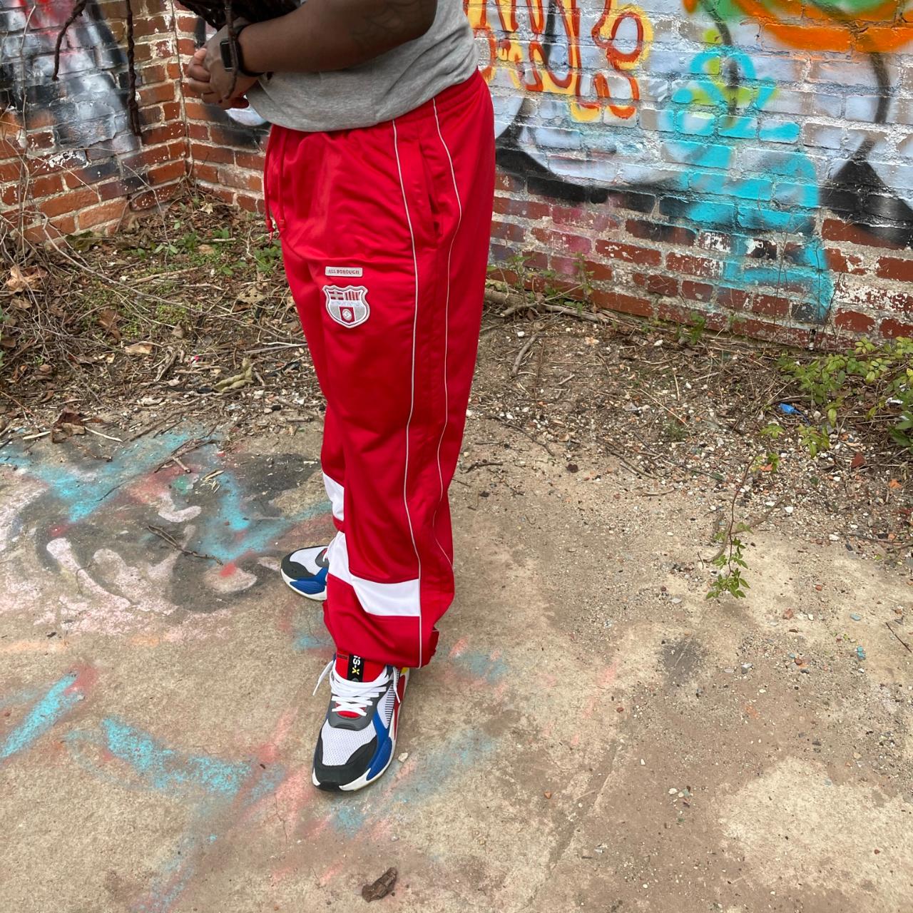 vintage enyce pants red white tapered Y2K Depop