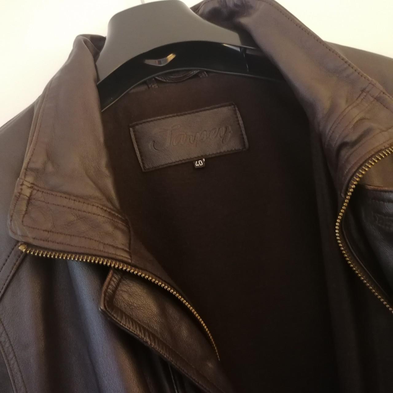 Men's vintage Real Leather jacket with phone pocket... - Depop