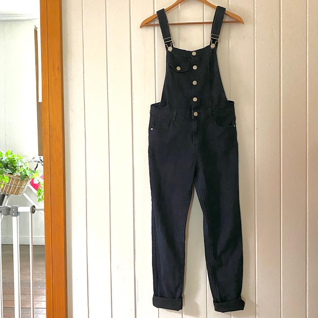 NAVY BLUE / DARK DENIM OVERALLS Stretchy denim... - Depop