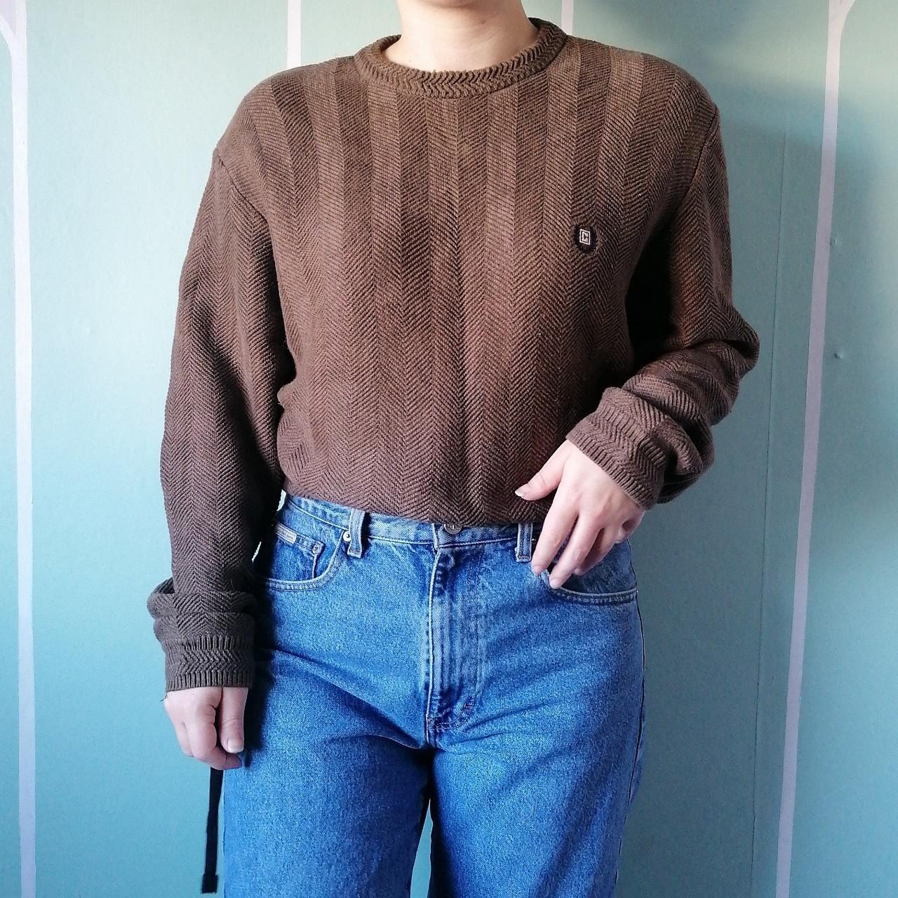 Vintage 90s Ralph Lauren Chunky Jumper In Brown Depop 