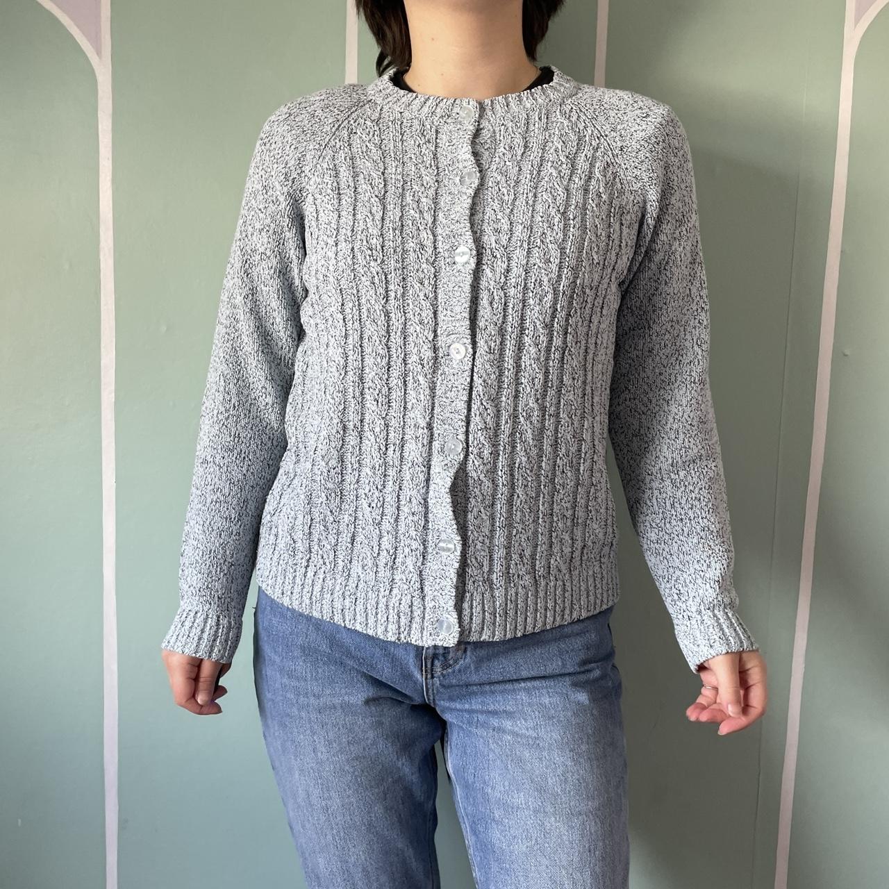 Vintage 90s grandma cottage-core cable knit style... - Depop