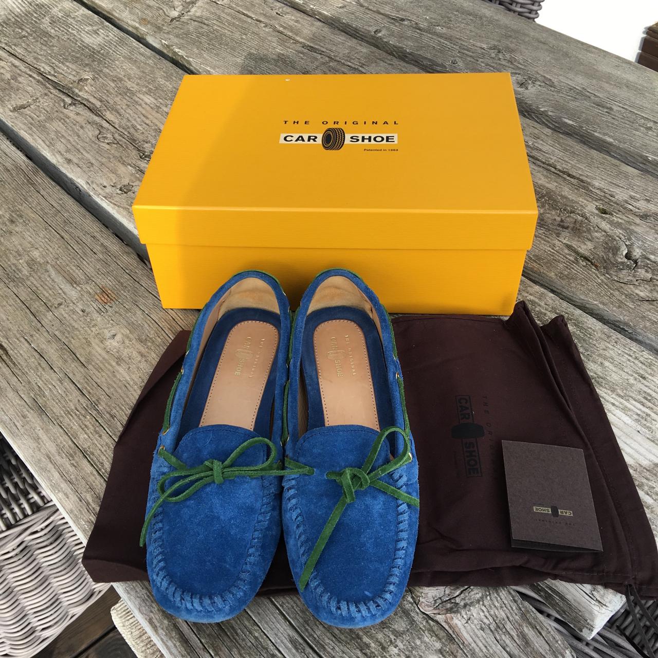 Mocassino Car shoe in camoscio bicolore azzurro Depop