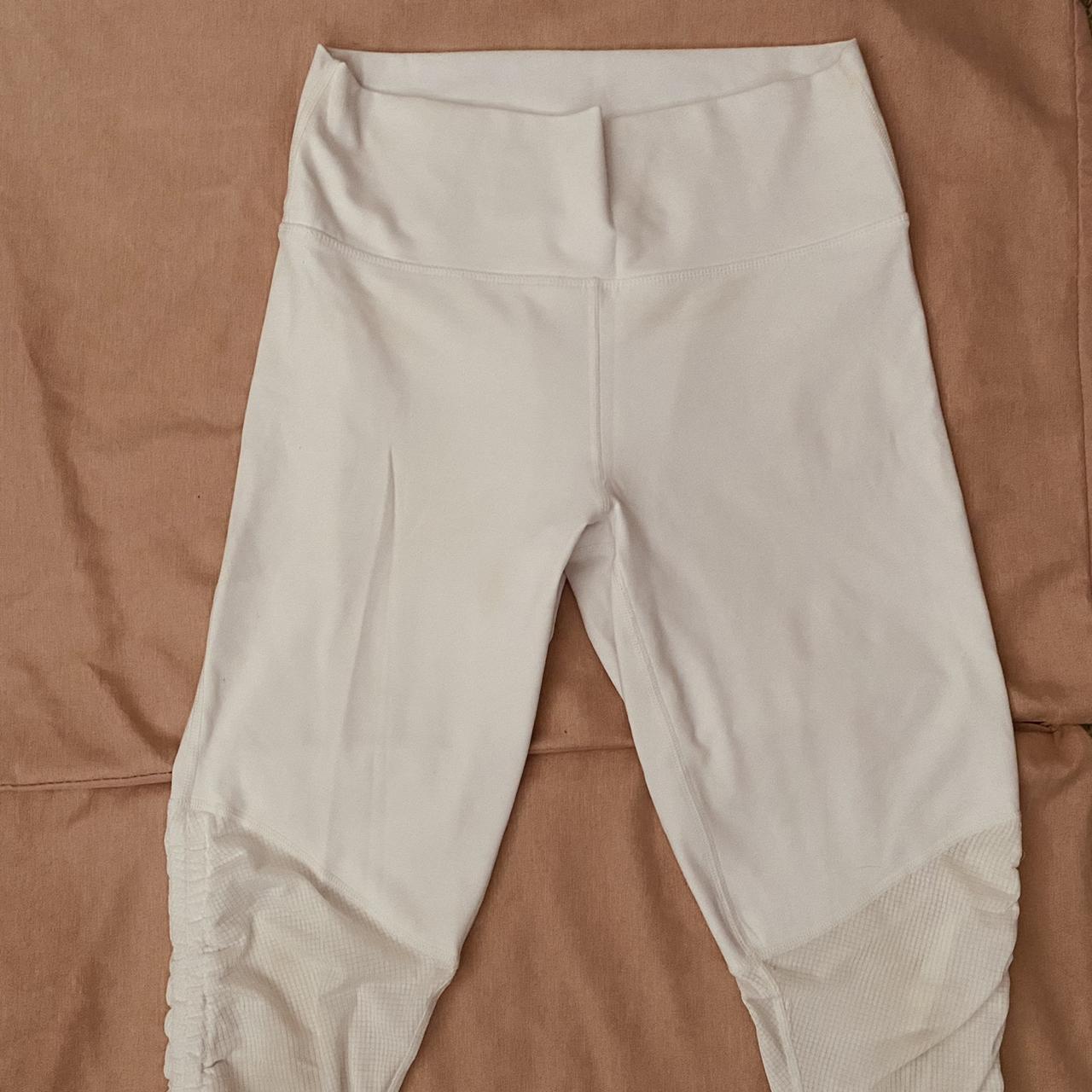 FABLETICS WHITE HIGH WAISTED LEGGINGS WITH DETAILED... Depop