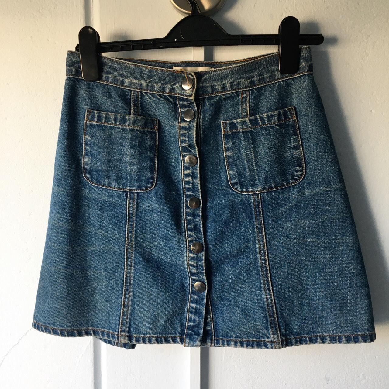 Urban Outfitters Women's Blue and Navy Skirt | Depop
