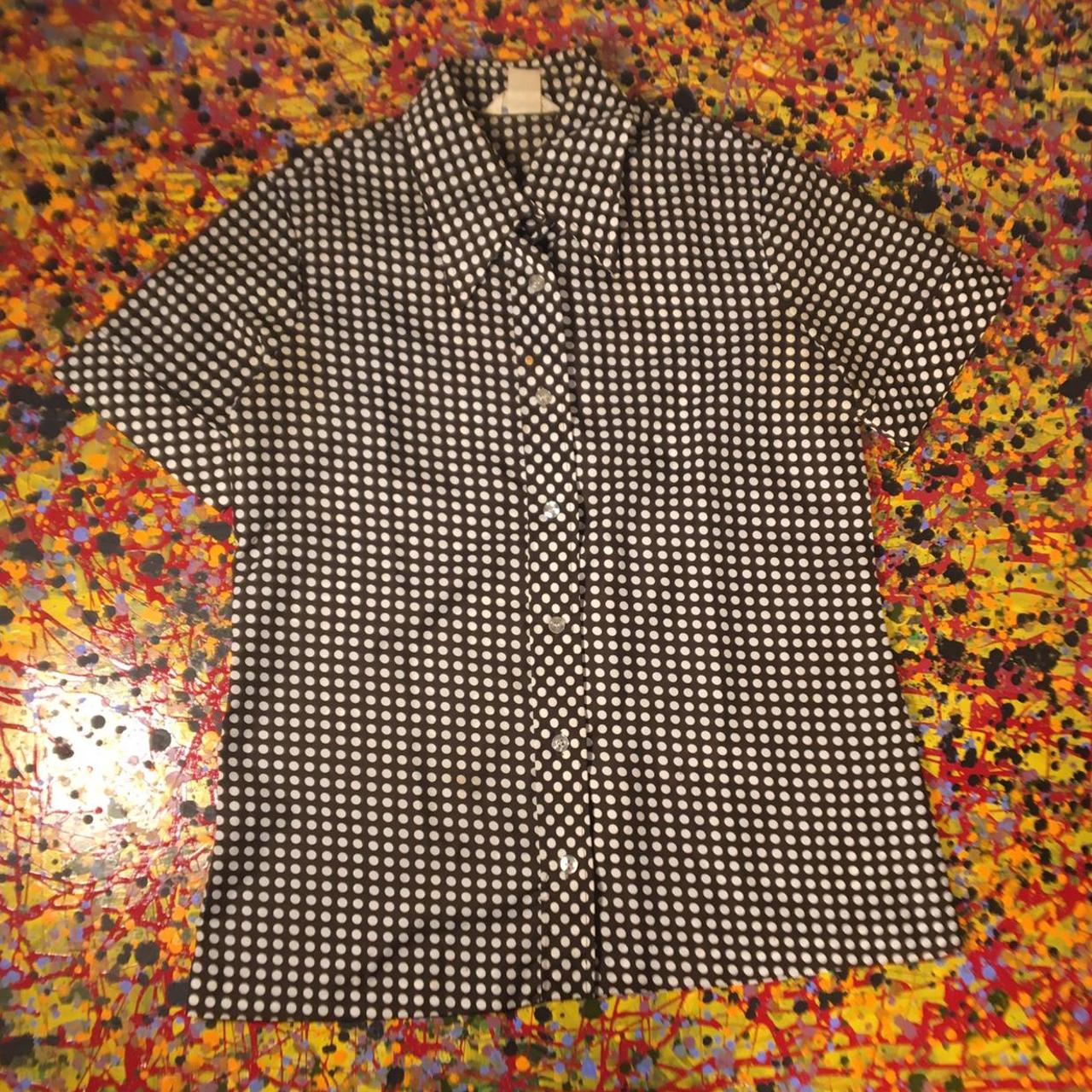Sears Women's Black and White Blouse