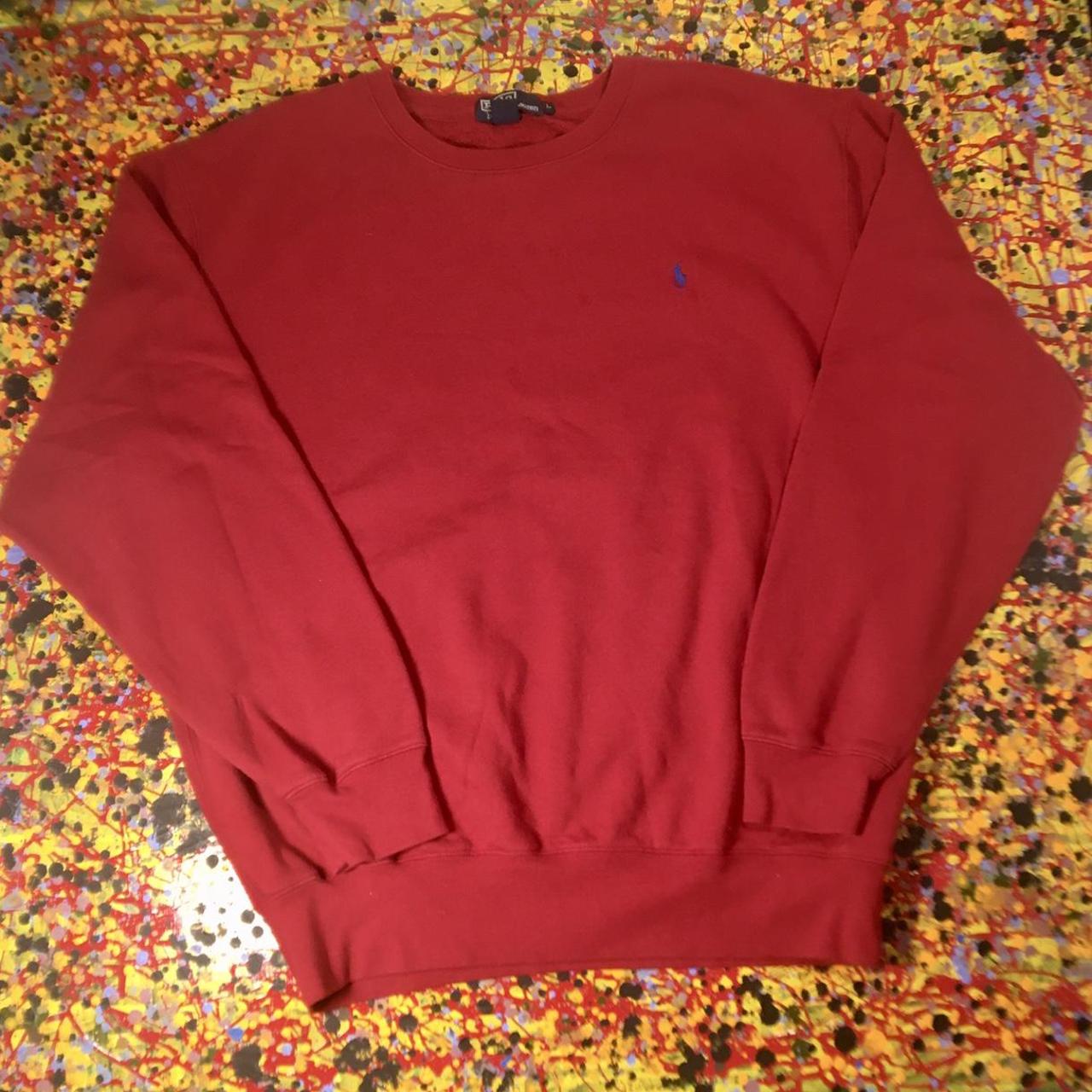 red polo crewneck