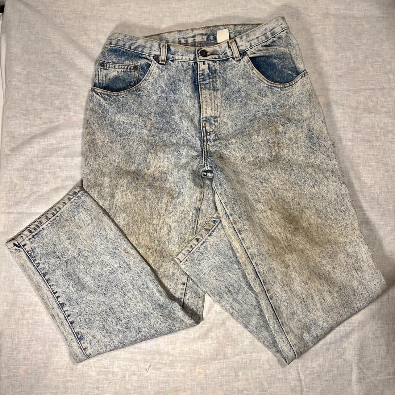 Vintage 90s Sasson acid wash distressed jeans size... - Depop