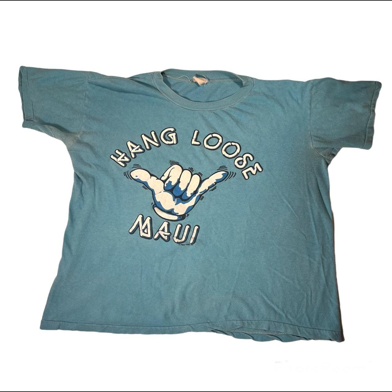 Vintage 80s hang loose maui surf T-Shirt size XL... - Depop