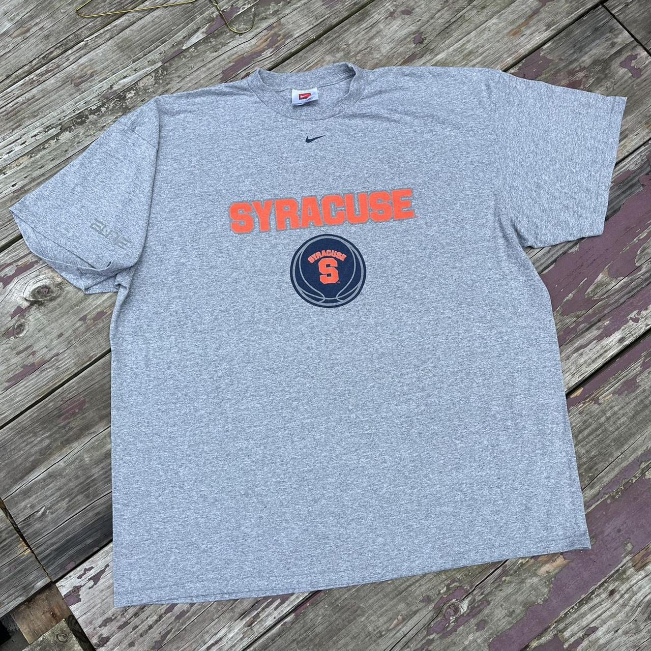 Vintage 2000s Nike Syracuse T-Shirt grey Size... - Depop