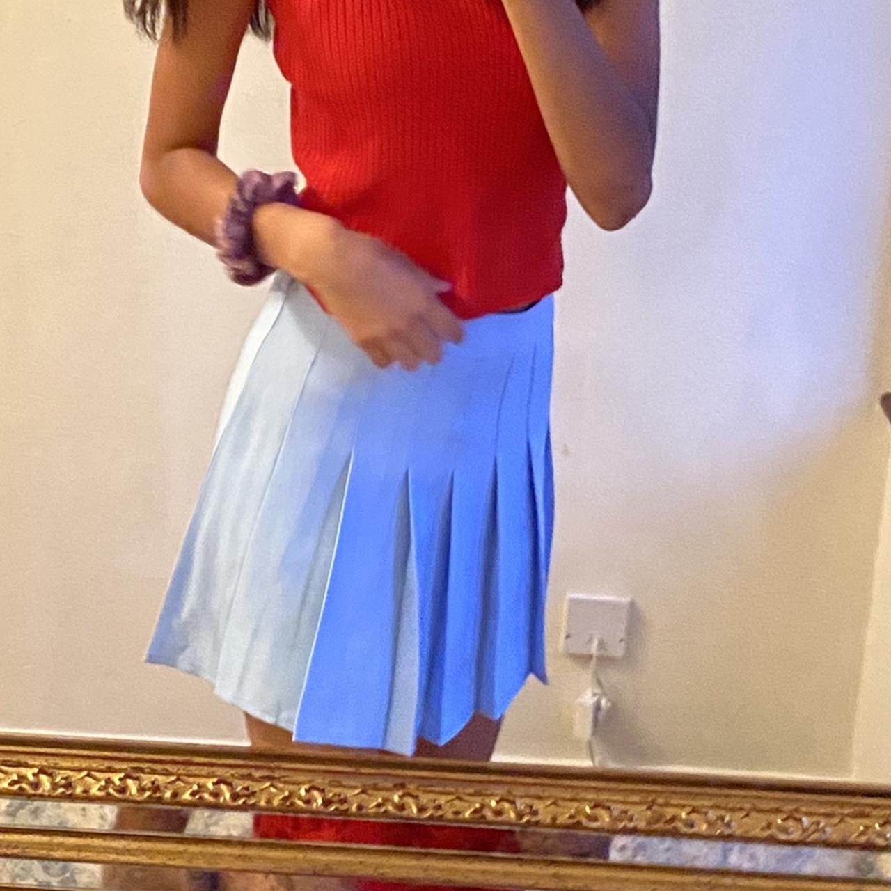 DANKEST baby blue tennis skirt COMES WITH BUILT IN... Depop