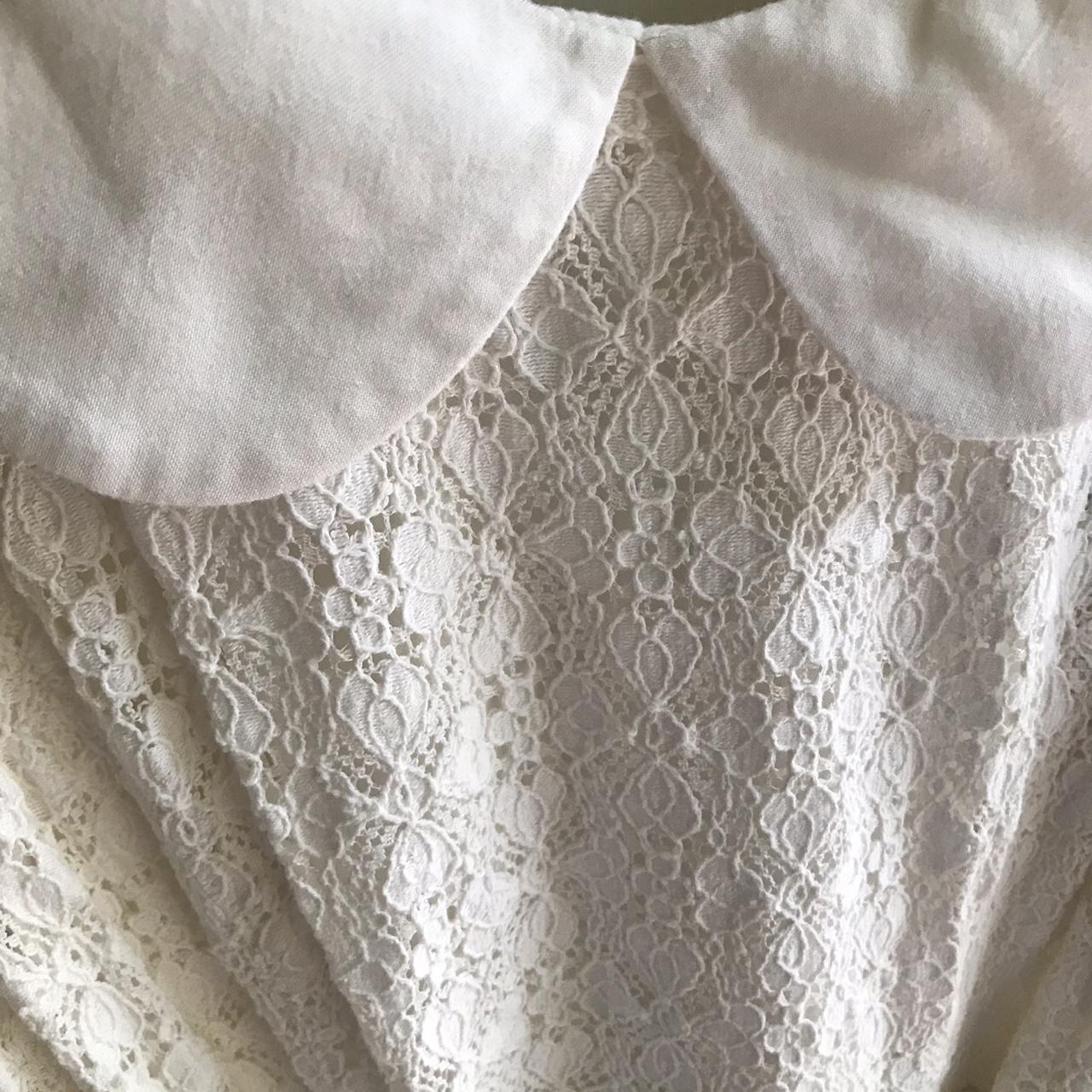 Revival cottage core inspired lace dress. Has tie up... - Depop