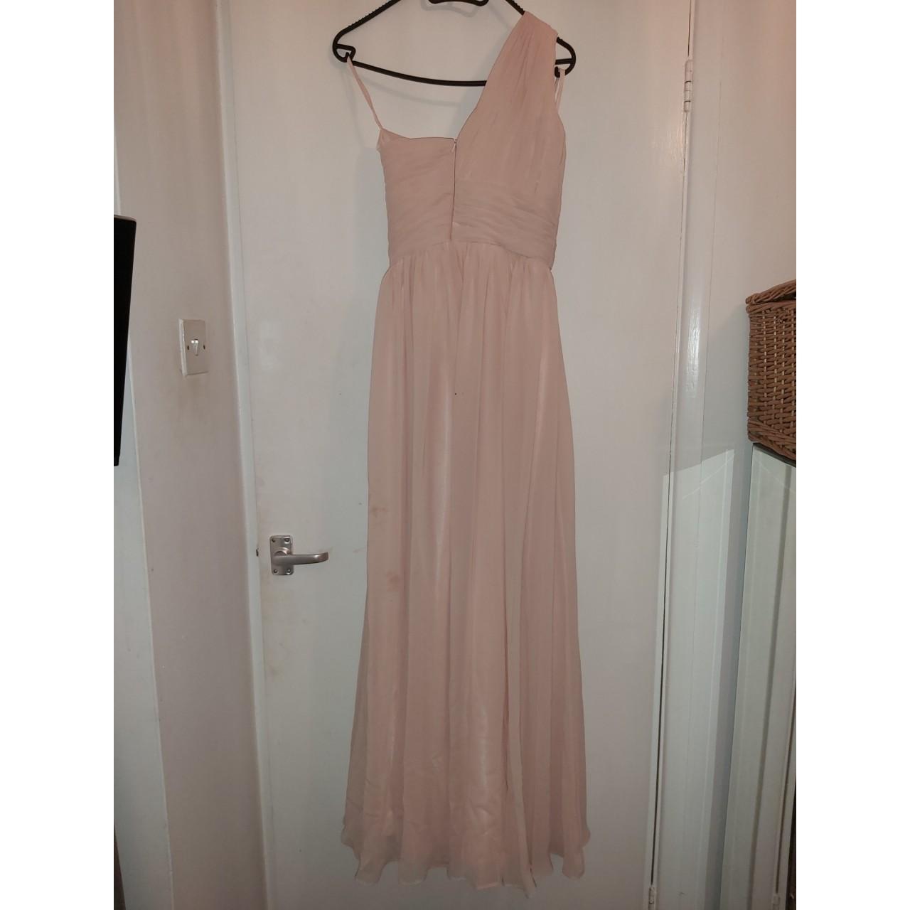 Dusty pink one-shoulder evening dress. Grecian... - Depop