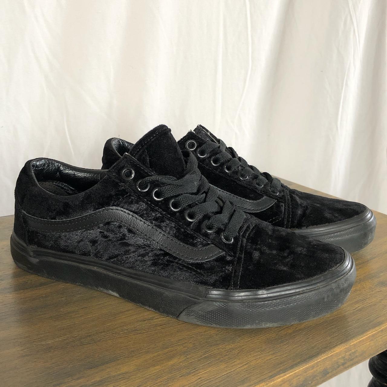 black crushed velvet vans