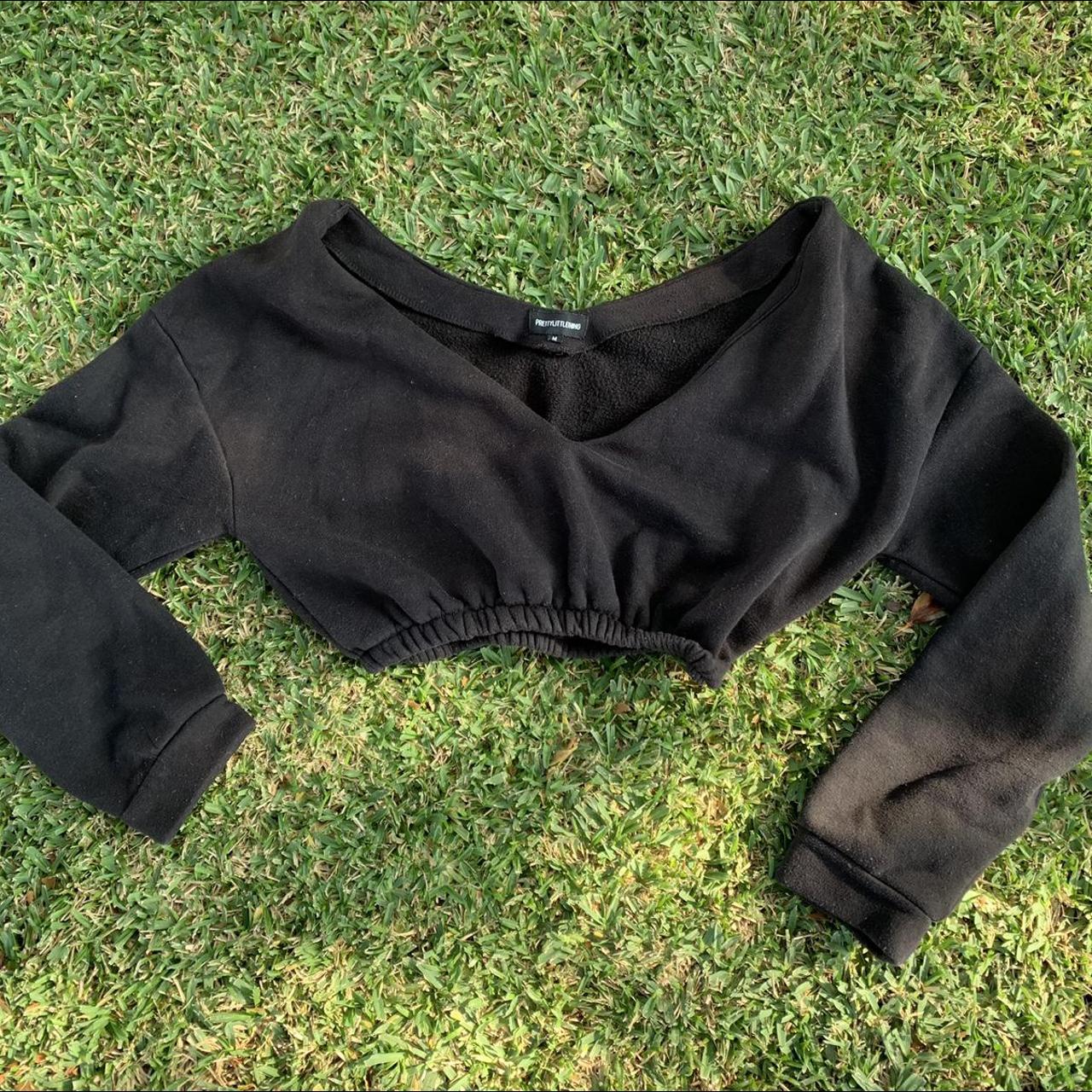 Black Cropped Sweater From Pretty Little Thing Size... - Depop