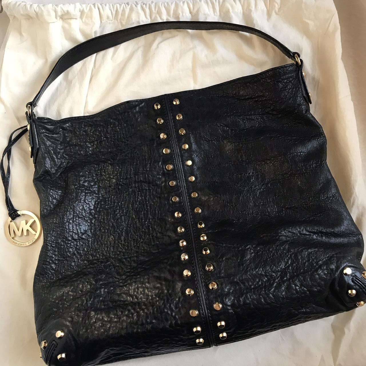 Michael kors black gold studded online purse