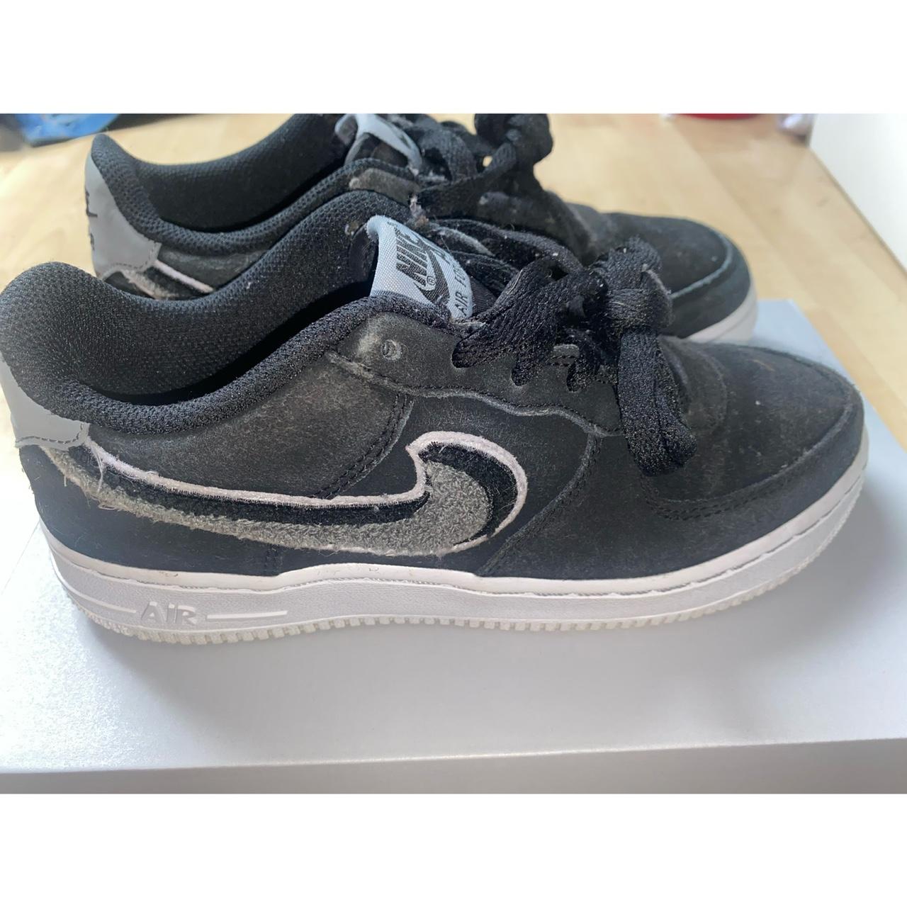 Nike Air Force Low 3D Chenille Swoosh Black Depop