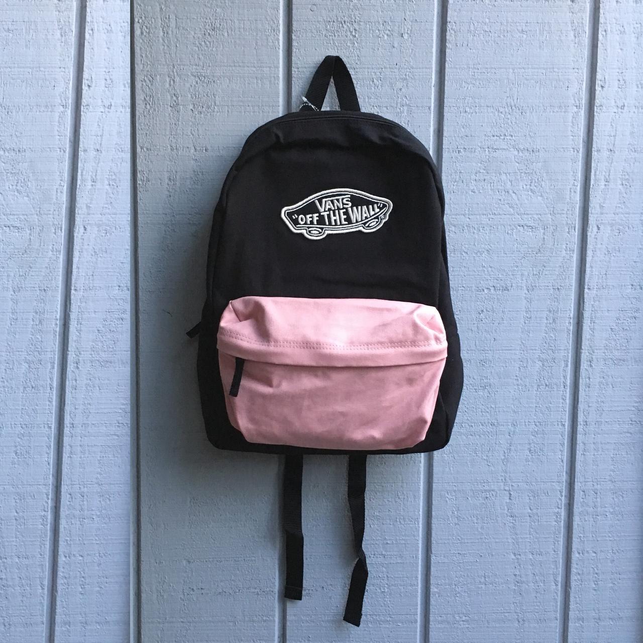 vans black and pink backpack