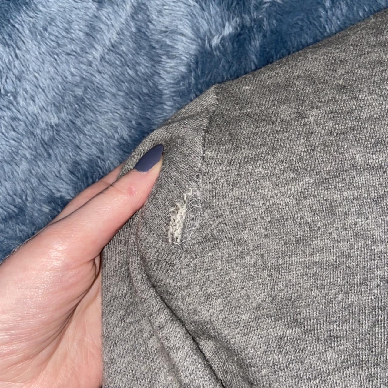 Grey brandy Melville cropped zip up hoodie, slight... Depop