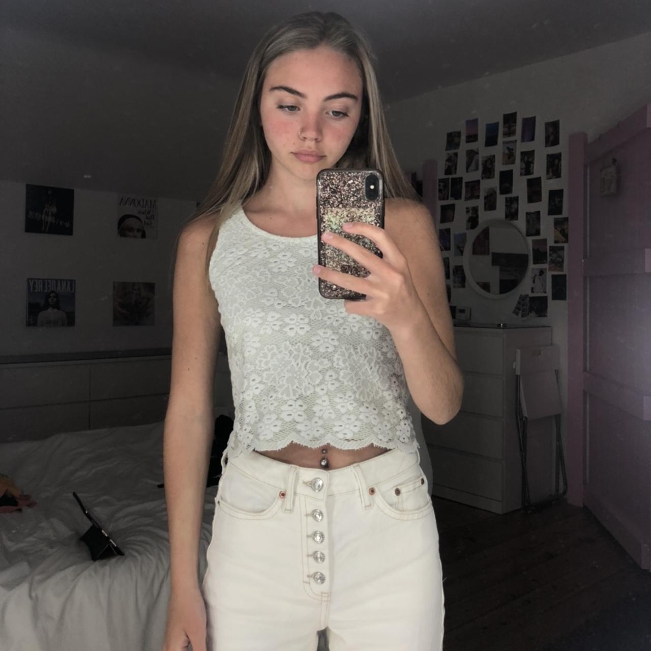 Cutest lace mint green top💚 Message me any Qs😊 ... - Depop