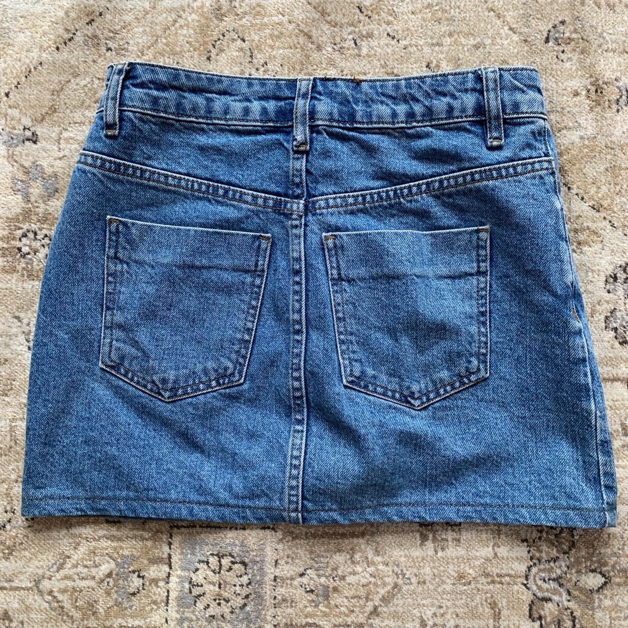 ASOS denim mini skirt. Lovely medium blue colour,... - Depop