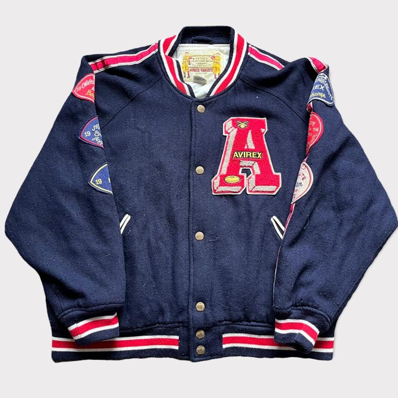 Vintage 1991 Avirex Woolen Varsity Jacket Size:... - Depop