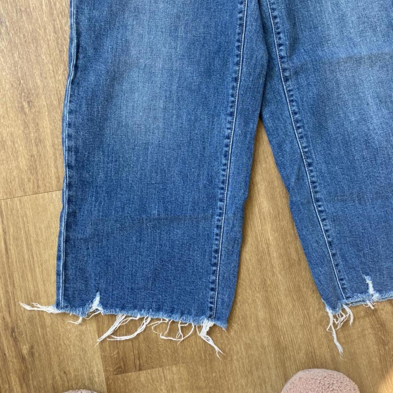 UNIQLO JEANS High waist denim wide leg pants with... - Depop