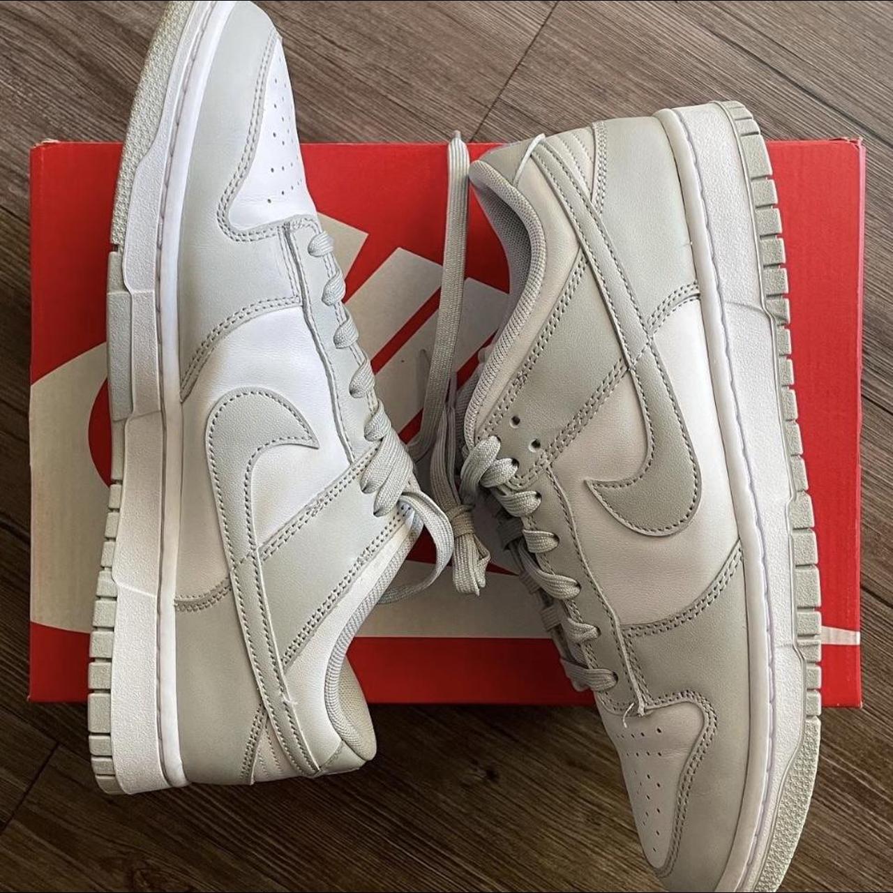 dunk low grey fog on foot