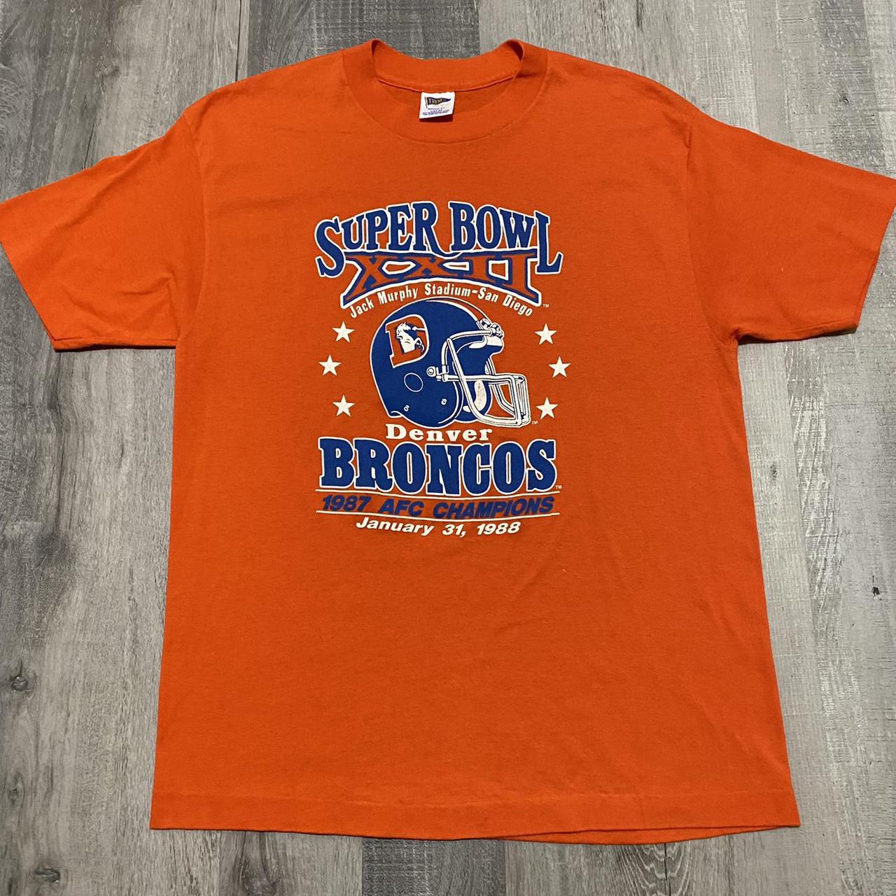 Vintage NFL Denver Broncos AFC Champs Tee Shirt 1987 Large Made USA